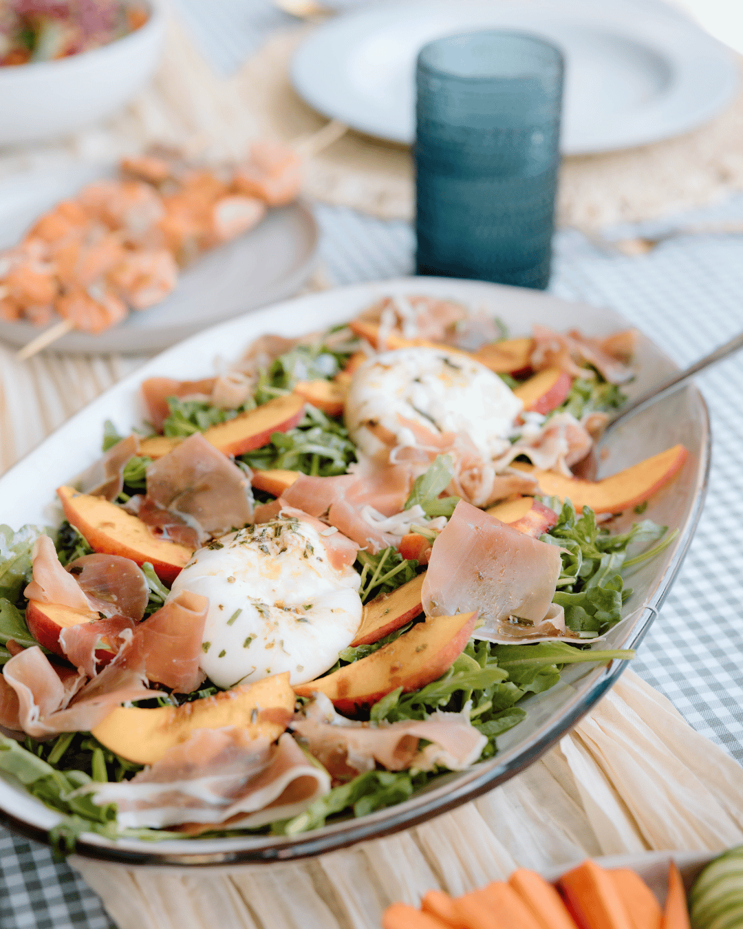Peach Burrata Arugula Salad with French Herb Salt