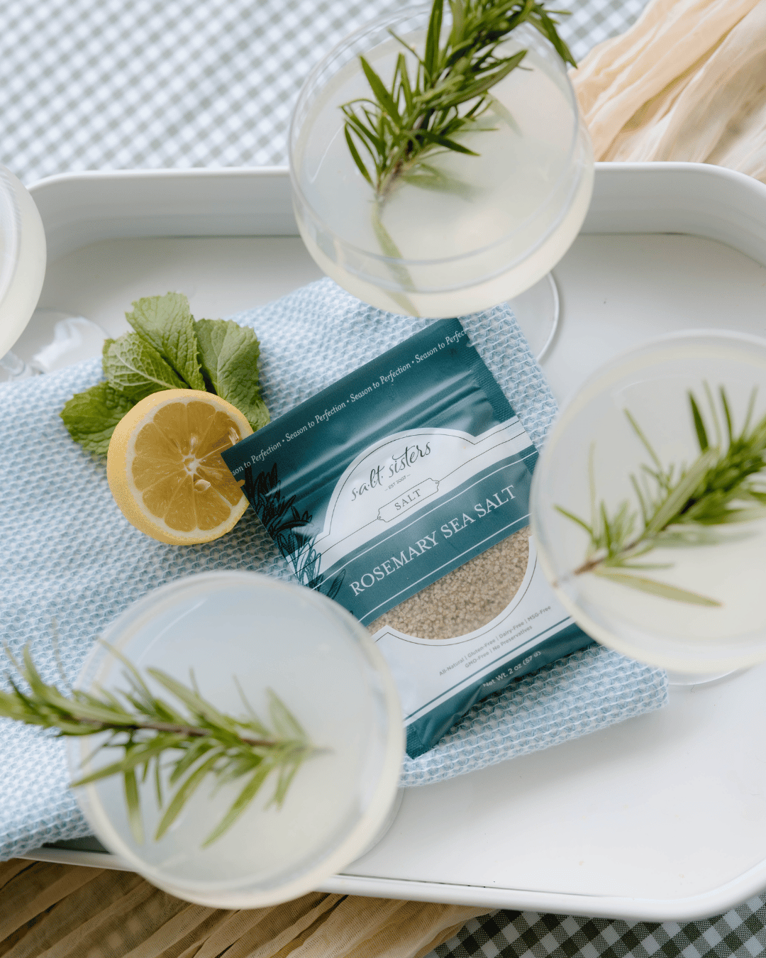 Rosemary Gin Fizz with Rosemary Sea Salt