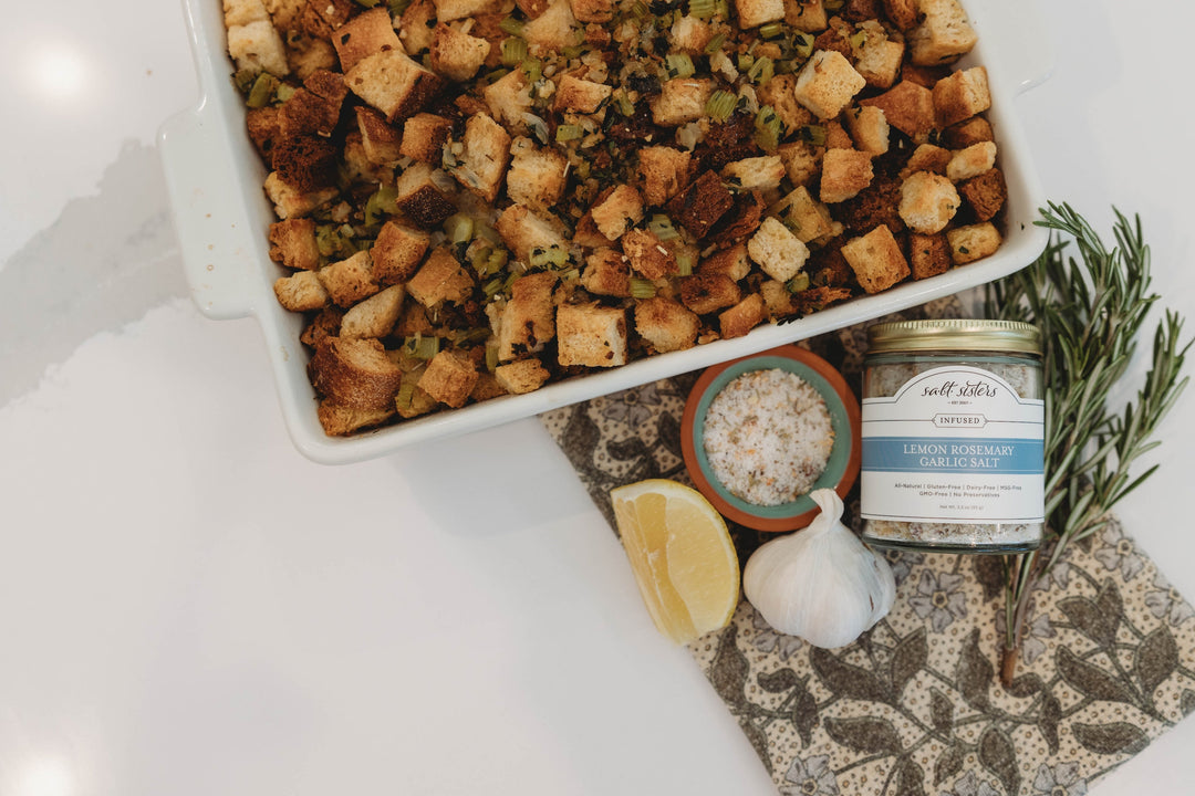Savory Lemon, Garlic & Rosemary Thanksgiving Dressing