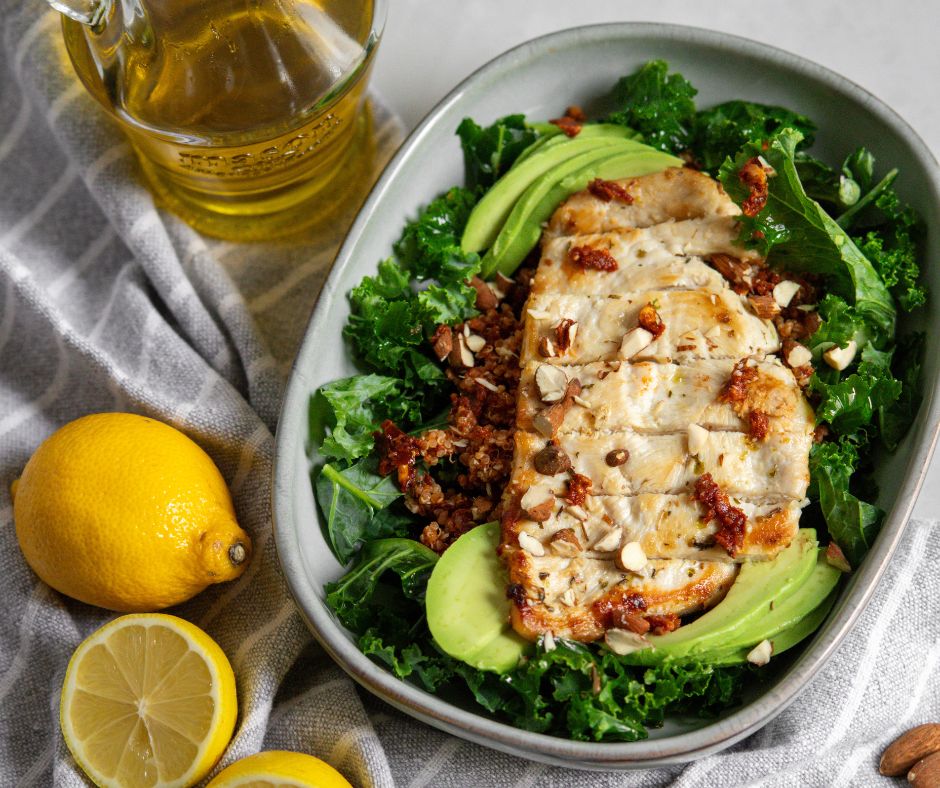 Kale and Chicken Quinoa Bowls