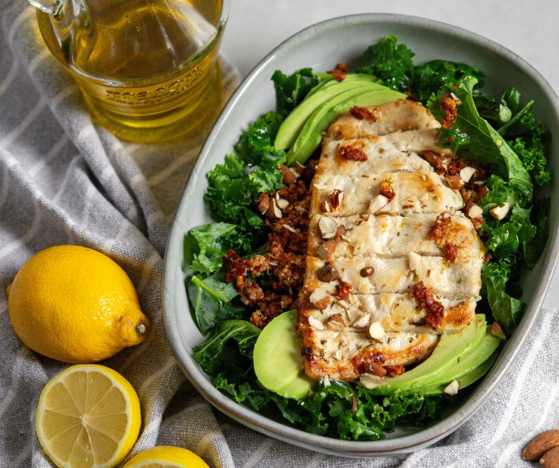 Sun-Dried Tomato Chicken Bowls with Fresh Kale