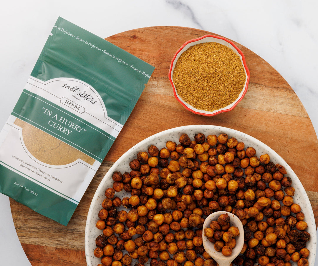 Air Fried Curry Seasoned Chickpeas