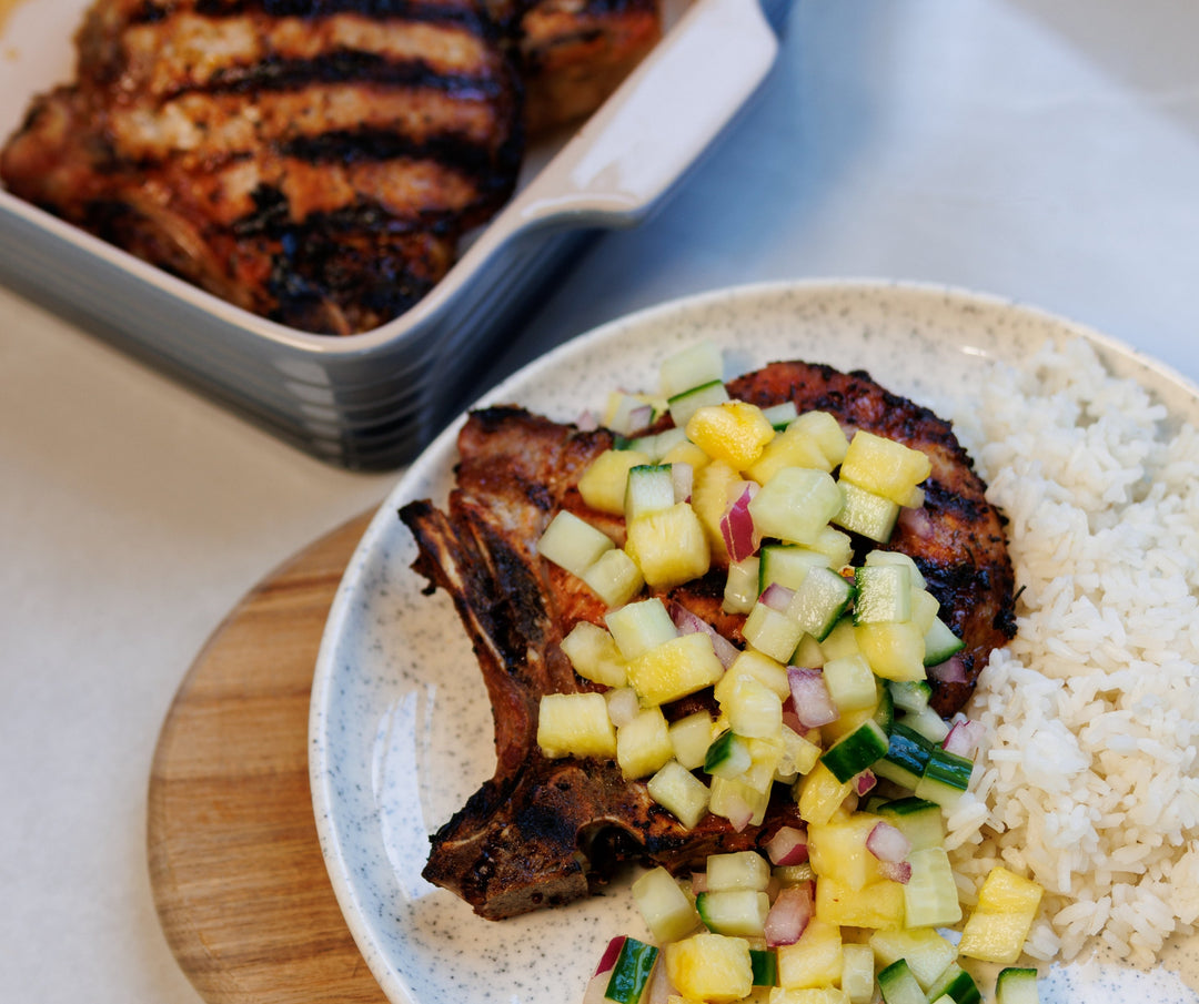 Grilled Pork Chops with Pineapple Salsa