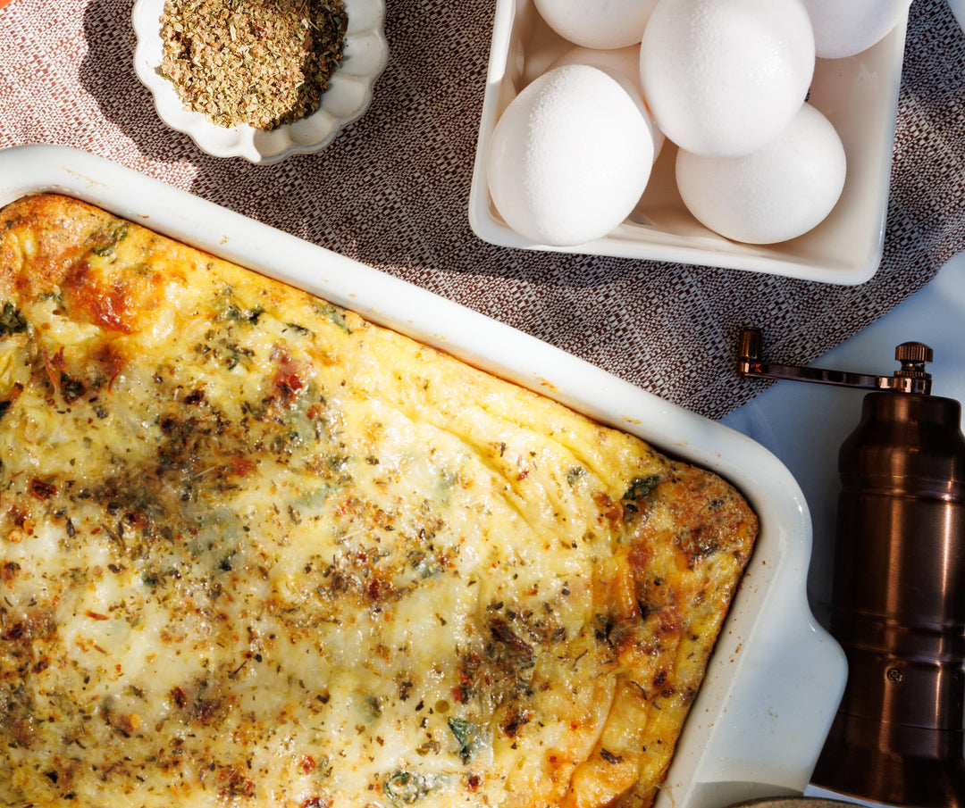 Mediterranean Kale & Bacon Hash Brown Casserole