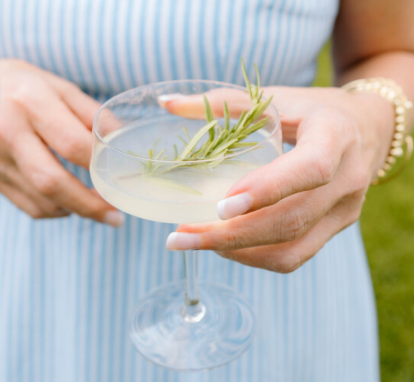 Rosemary Mint Gin Fizz with Rosemary Sea Salt