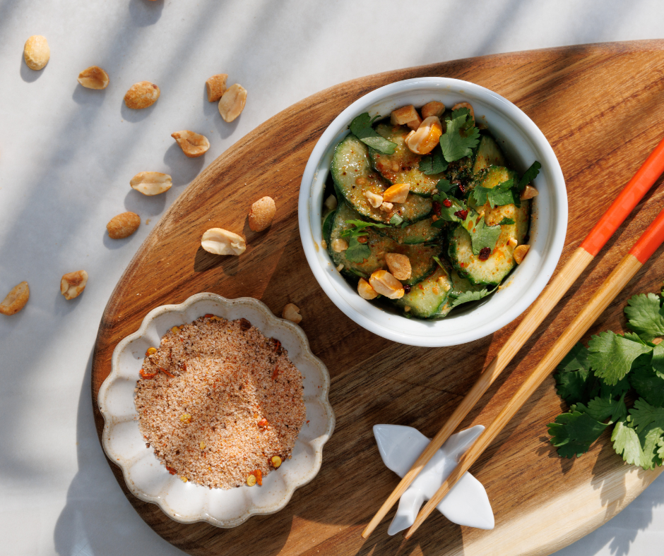 Thai Cucumber Salad with Spicy Peanut Dressing